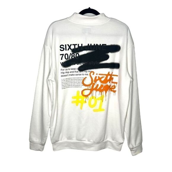Sixth June Oversized Sweatshirt Graffiti Back Print - Men’s M - Picture 1 of 6